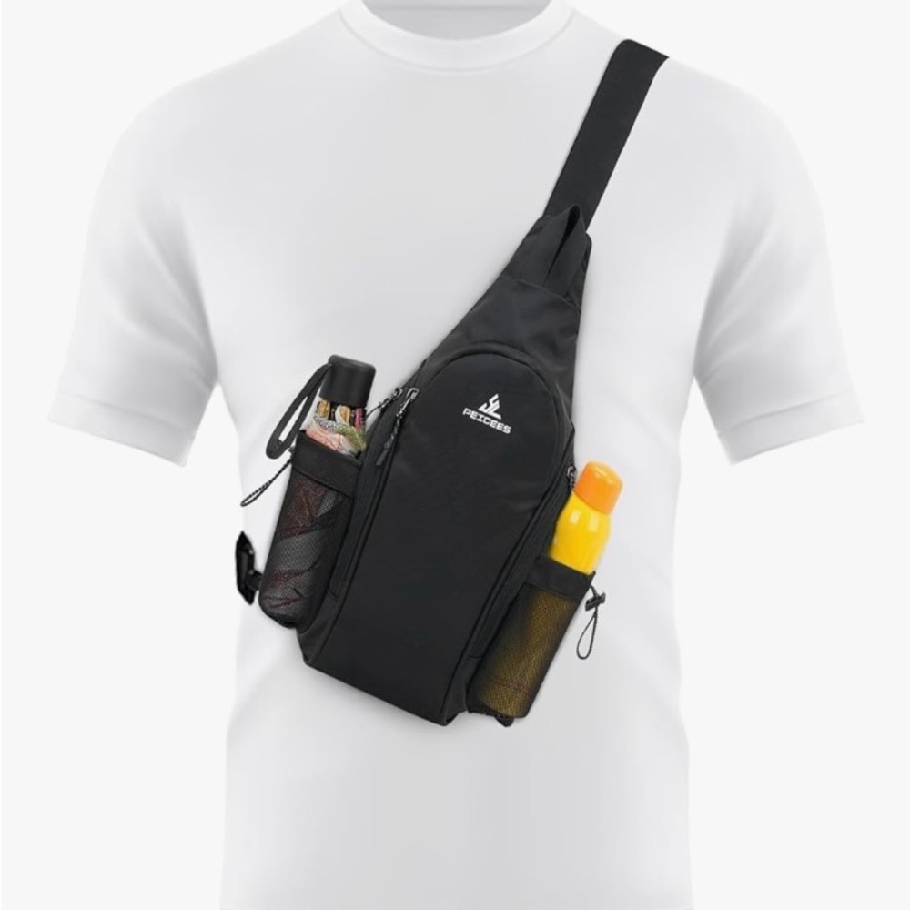 Small Black Crossbody Outdoor Sling Bag